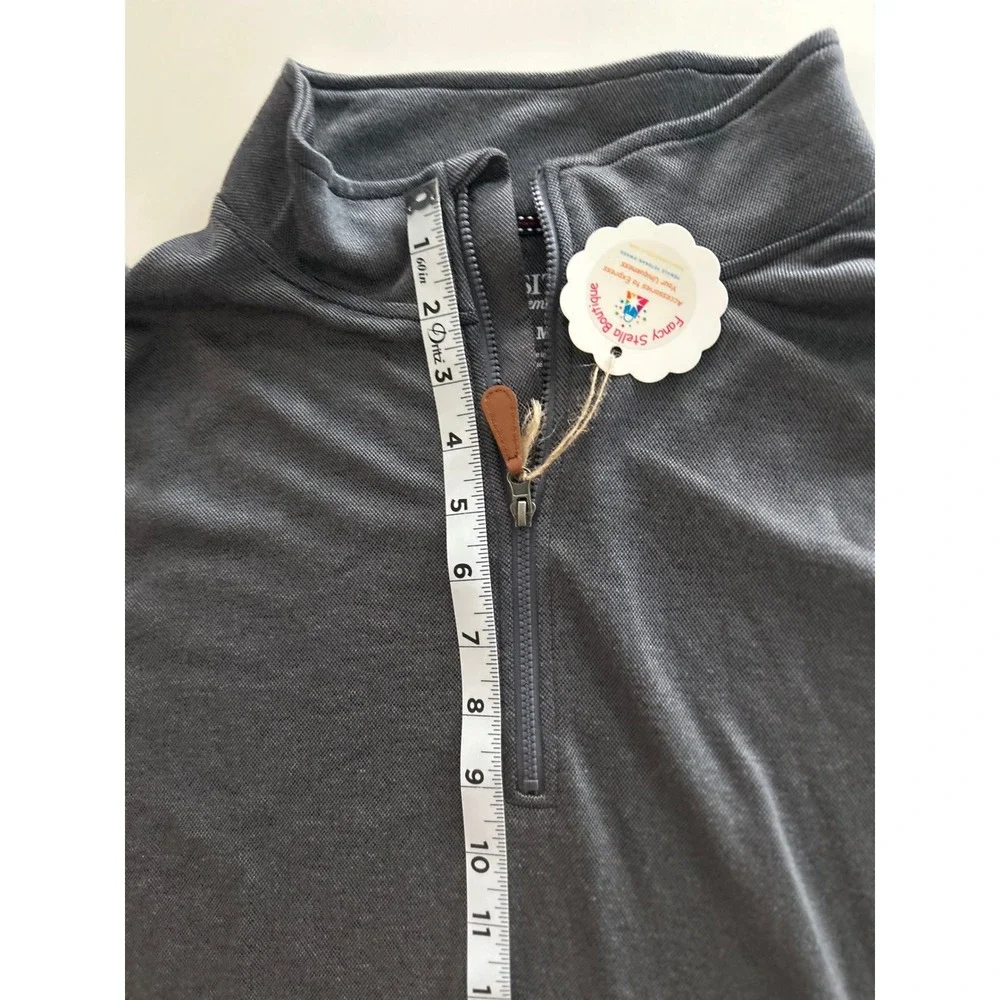 VISITOR Premium‎ Men's Charcoal Gray 1/4 Zip Long Sleeve Pullover Shirt Size M - Picture 5 of 9
